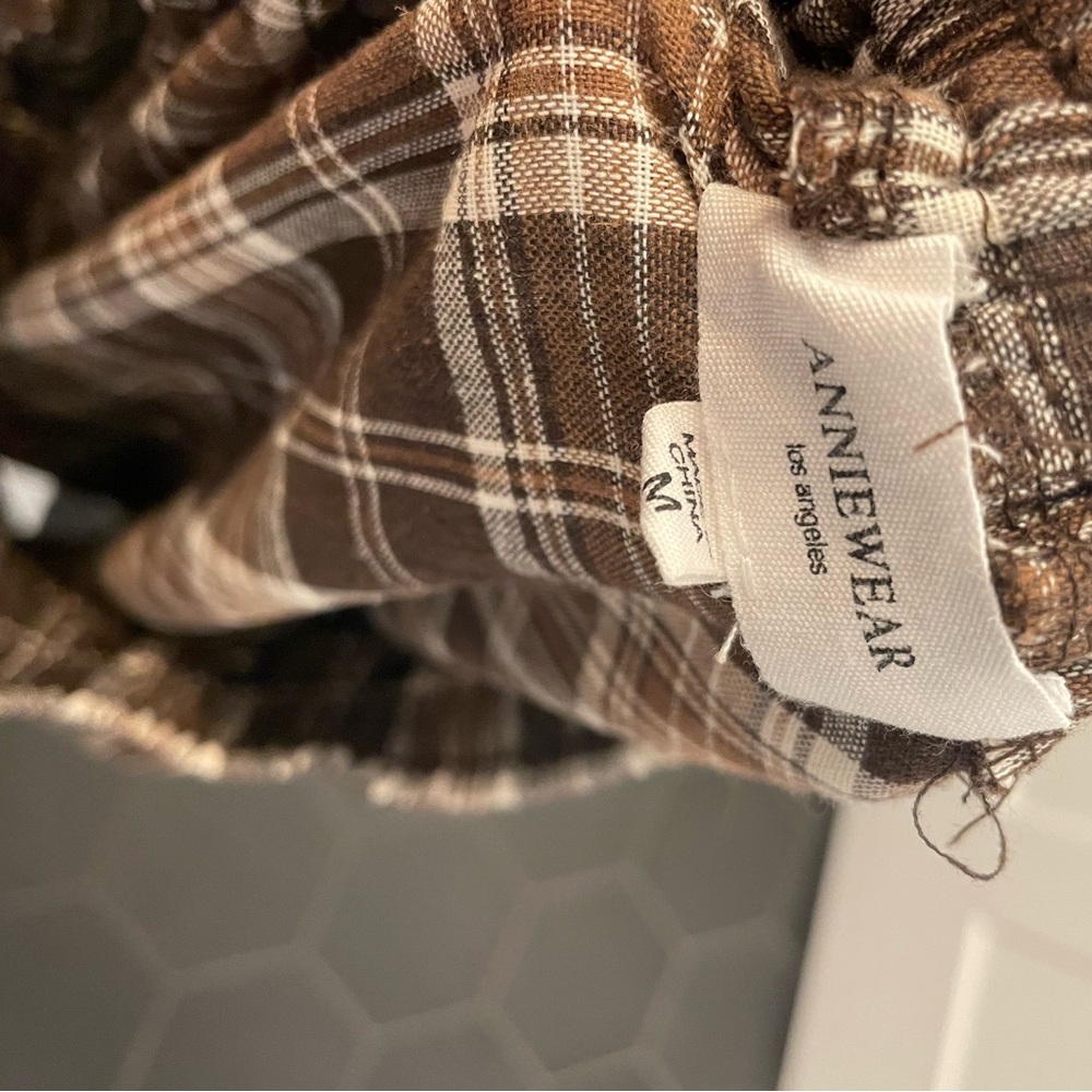 Plaid Maxi Skirt in Brown and Cream - Women's Skirt - Picture 7 of 7